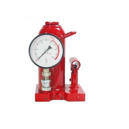 Zinko ZNP-10P Bottle Jack with Gauge, Steel Base, 10 ton 83-10P